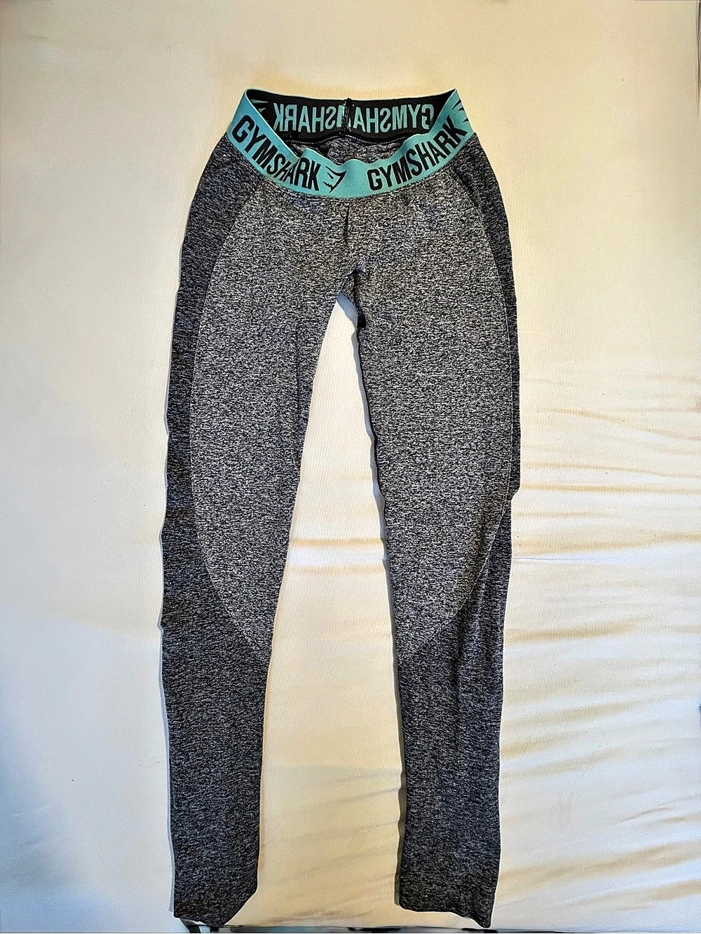 Gymshark Flex Leggings Color Block Gray & Black Small